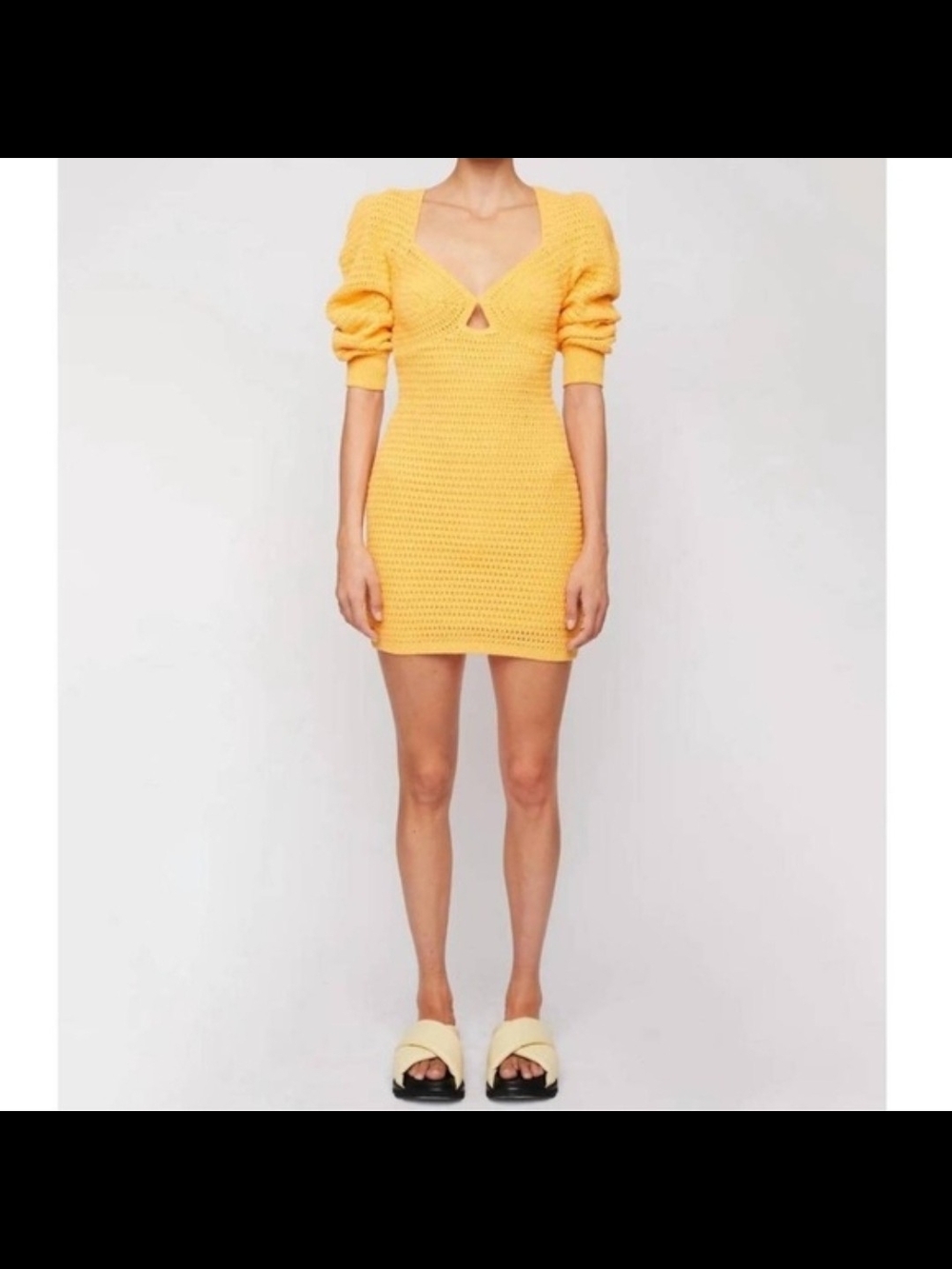 A.L.C Knit Mini Dress with Puff Sleeves